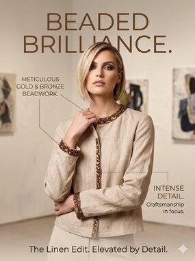 Linen Beaded Jacket-Petite